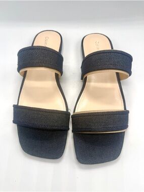 NIB Calvin Klein Felisa Strappy Sandals, Dark Blue Size 9M